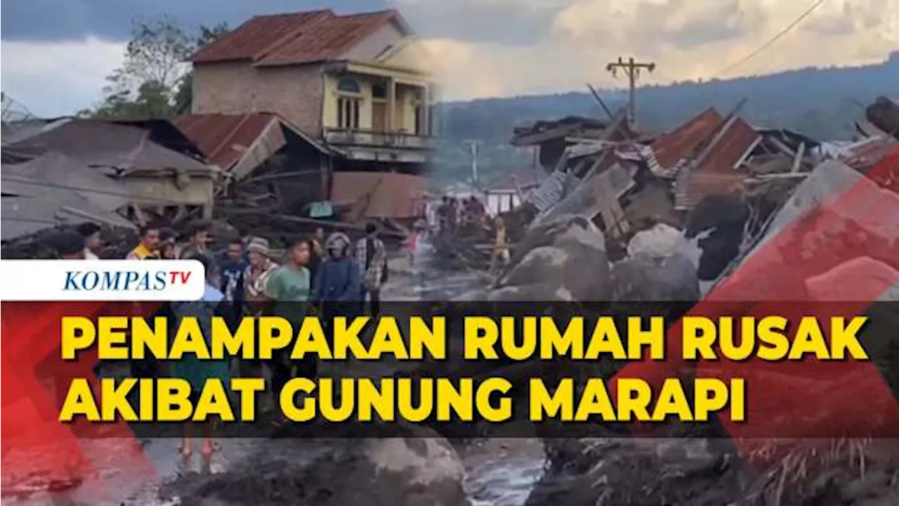 Penampakan Bangunan dan Rumah Rusak Akibat Banjir Lahar Gunung Marapi di Sumbar