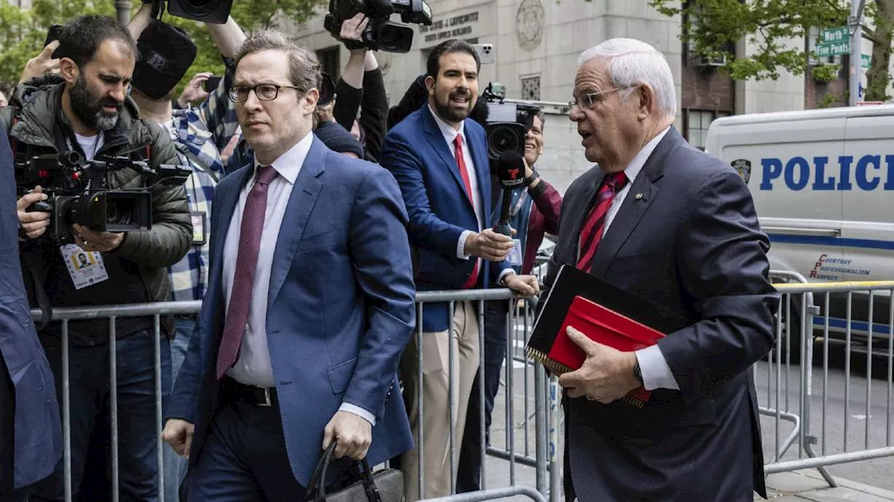 Sen. Bob Menendez arrives at federal courthouse for start of bribery trial