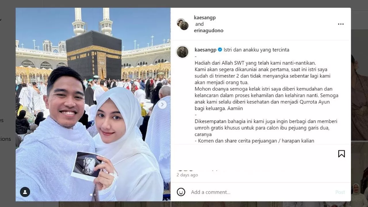 3 Fakta Kaesang Pangarep Umumkan Sang Istri Erina Gudono Hamil, Giveaway Hadiah Umrah