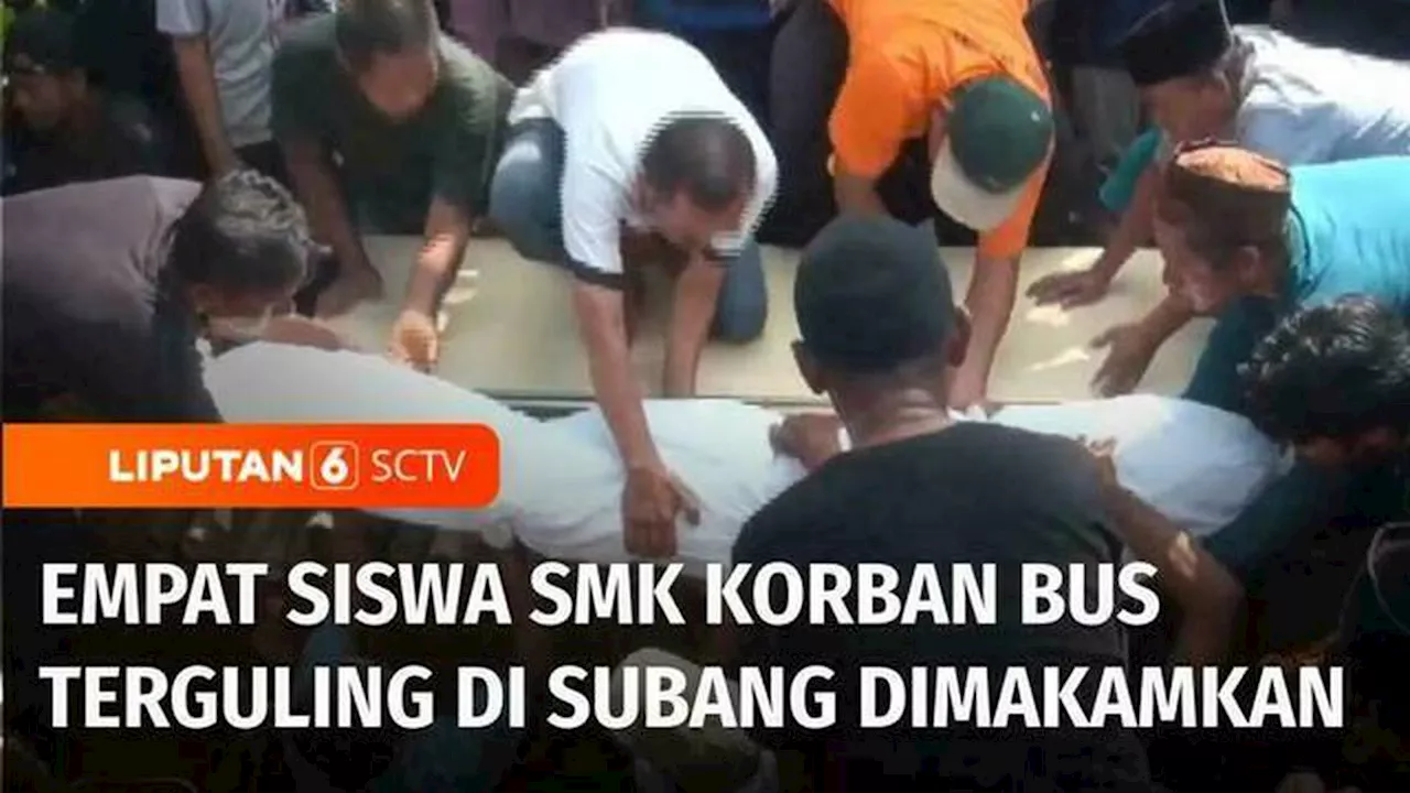 VIDEO: Pemakaman Guru dan Siswa SMK Lingga Kencana yang Tewas dalam Kecelakaan di Subang