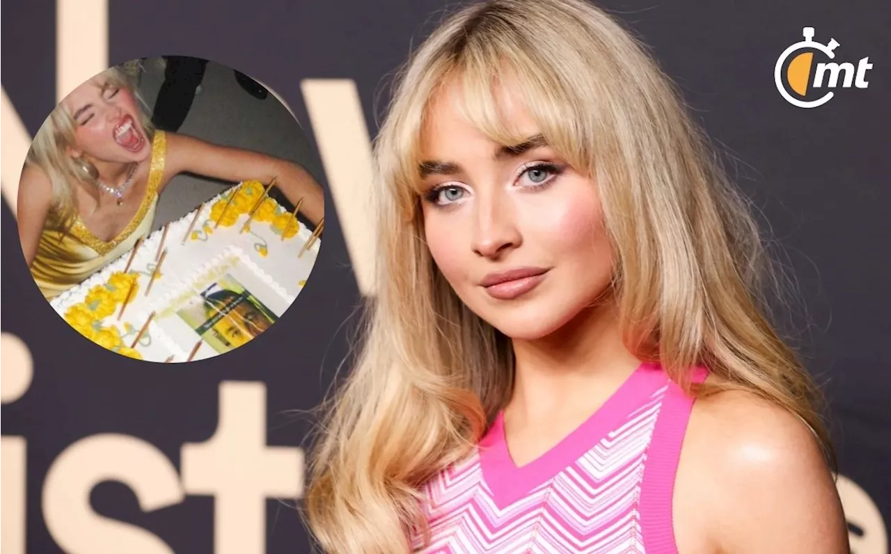 Sabrina Carpenter celebra su cumpleaños con pastel con meme de Leonardo DiCaprio| FOTO