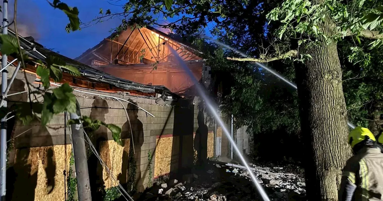 Pictures show derelict former college site devastated by huge fire