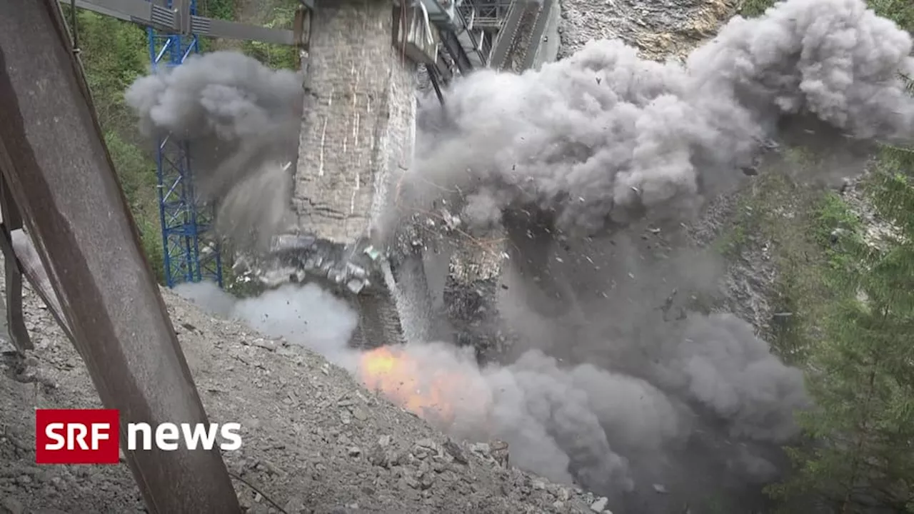 Castielerviadukt in Graubünden: Heute wurde Zugbrücke gesprengt