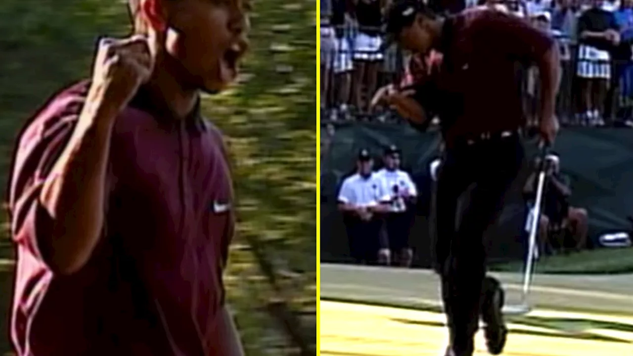 Tiger Woods produced iconic ‘Putt and Point’ celebration at Valhalla in his 2000 PGA Championship win...