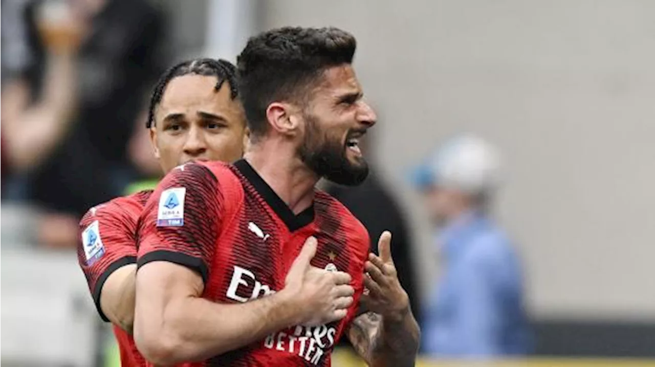 Giroud dà l'addio al Milan, anche Okafor saluta il francese: 'È stato un piacere leggenda'