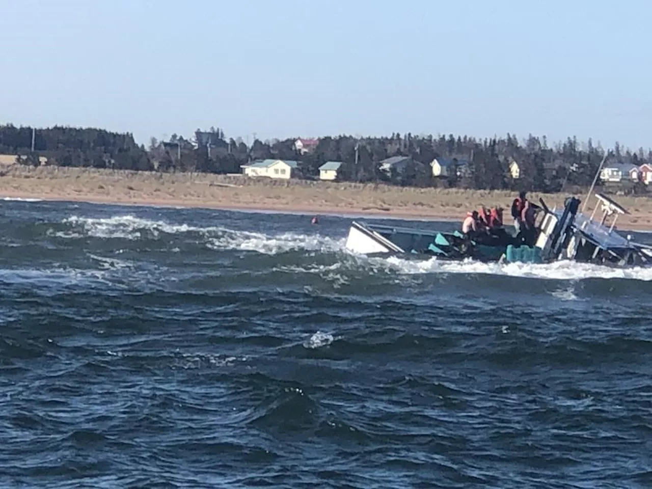 Five crew rescued after mussel boat runs aground off Prince Edward Island