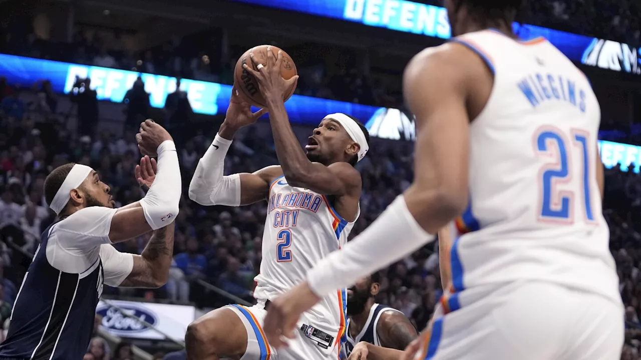 Shai Gilgeous-Alexander scores 34, Thunder overcome Mavs defense to even series 2-2