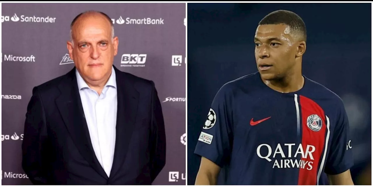 Tebas annuncia Mbappé al Real Madrid e svela: 'Per lui 5 anni di contratto'