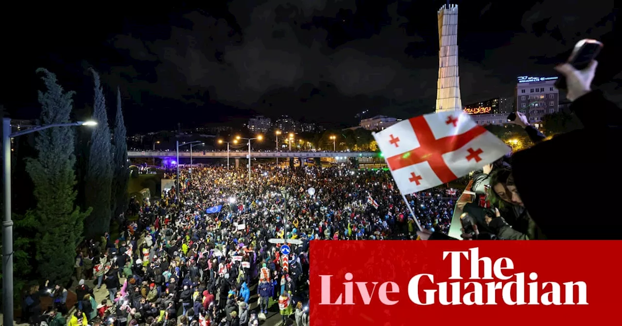 Georgia protests: prime minister hits back at US concerns over ‘foreign agents’ law as thousands close major intersection in Tbilisi