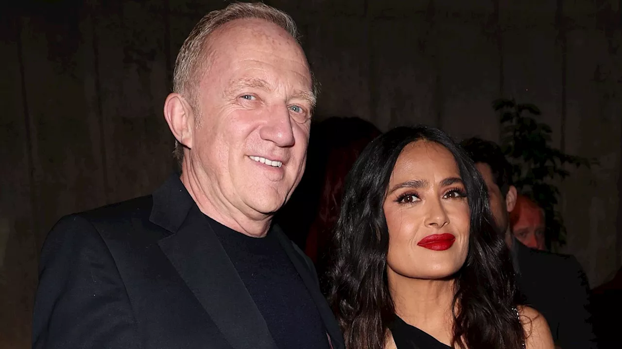 Salma Hayek's figure looks incredible in waist-cinching dress alongside billionaire husband