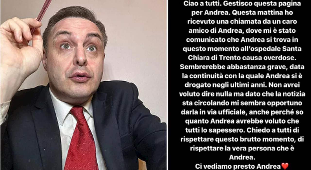 «Andrea Diprè ricoverato in ospedale per overdose»: la clamorosa voce sui social. Cosa sappiamo