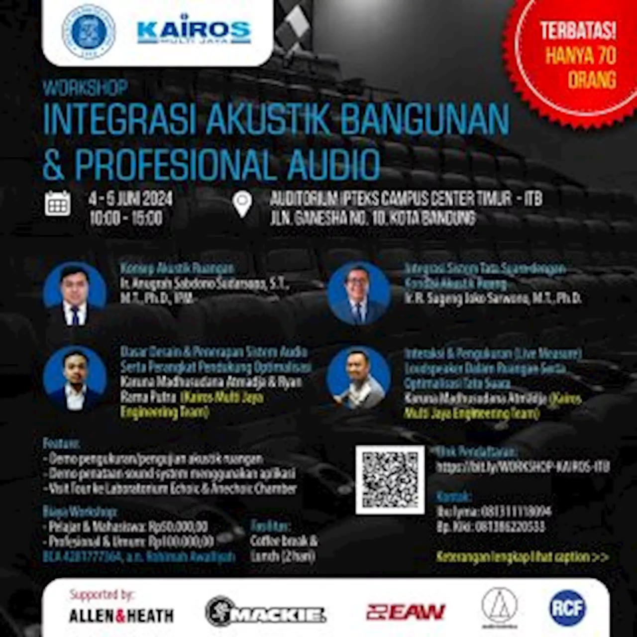 Kairos Berkolaborasi dengan ITB Selenggarakan Workshop Integrasi Akustik Bangunan dan Profesional Audio