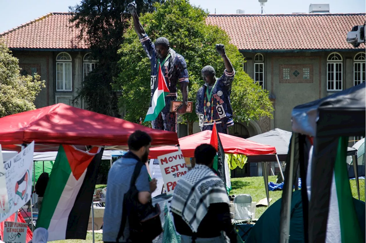 San Jose State students set up pro-Palestine encampment