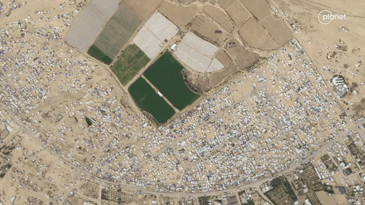 Satellite images of Rafah illustrate Palestinians fleeing the city