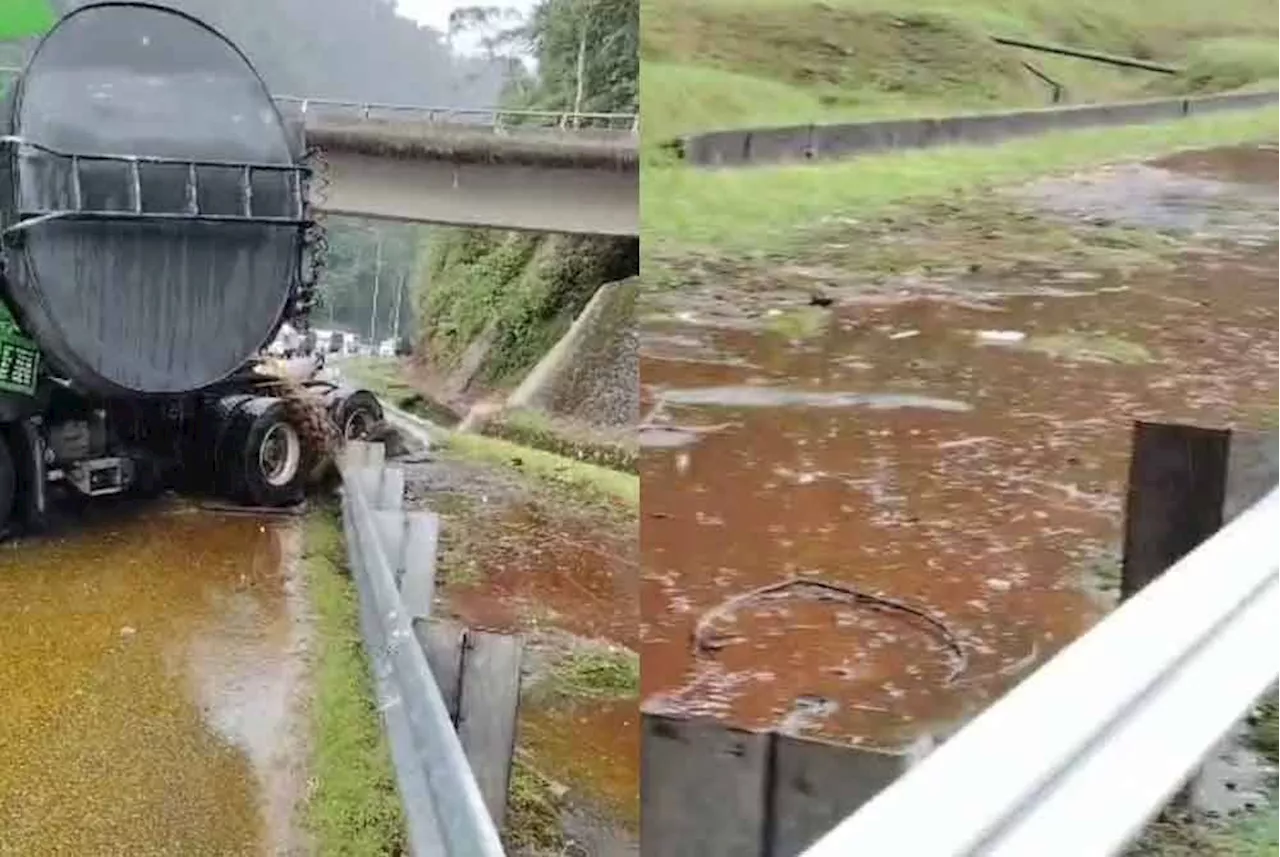 QuickCheck: Did a tanker truck flood a highway with cooking oil near Gombak?