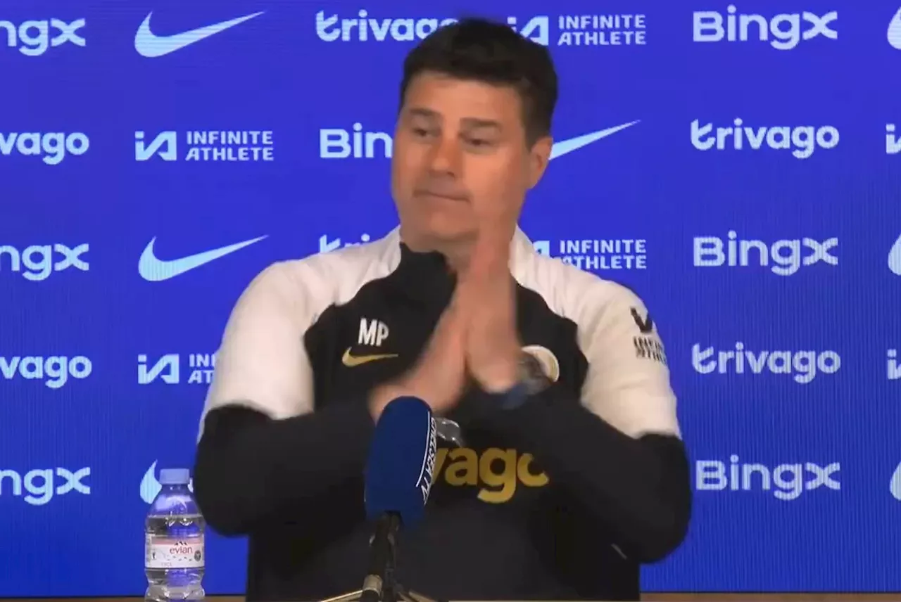 Mauricio Pochettino applauds during press conference as incredible Chelsea stat mentioned...