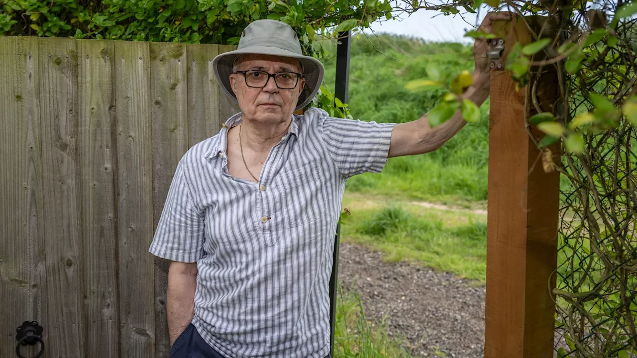 ‘Petty’ landowner puts fence over pensioner’s gate to stop him walking over tiny 35-inch strip of land to a...