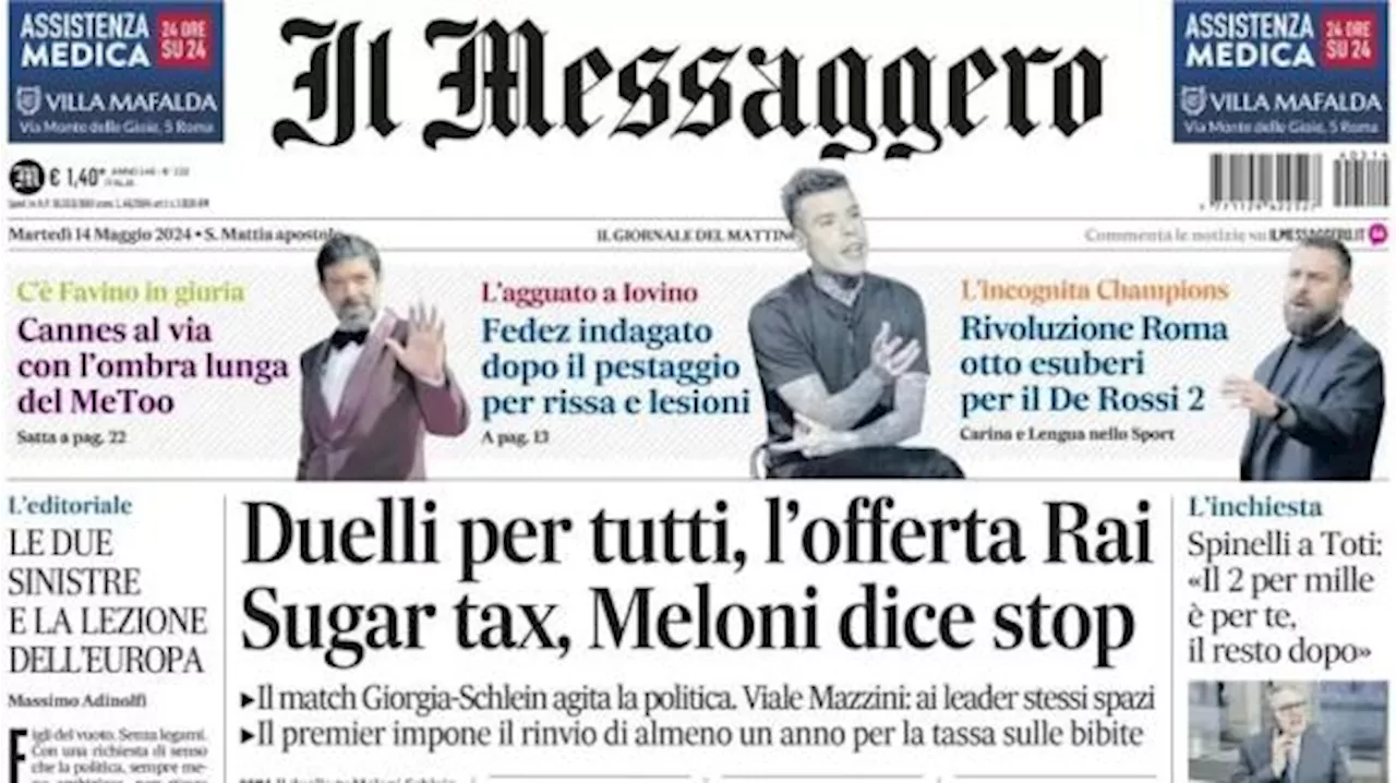 Il Messaggero in prima pagina: 'Rivoluzione Roma: otto esuberi per il De Rossi 2'