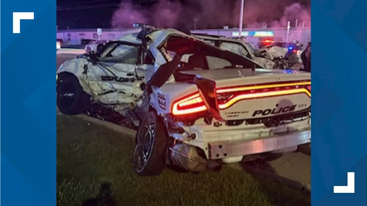 New Castle police chase ends with crash; police car totaled, suspect minorly injured