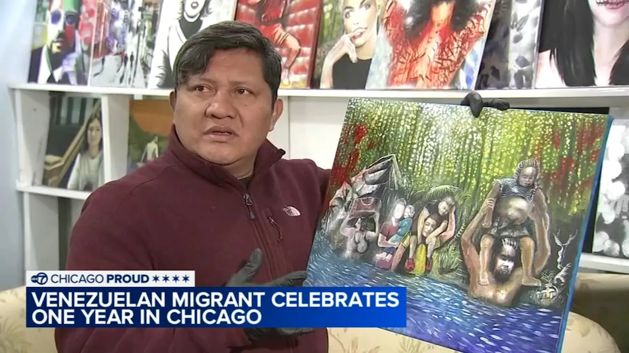 Venezuelan migrant Juan Carlos Silva documents first year in Chicago in art