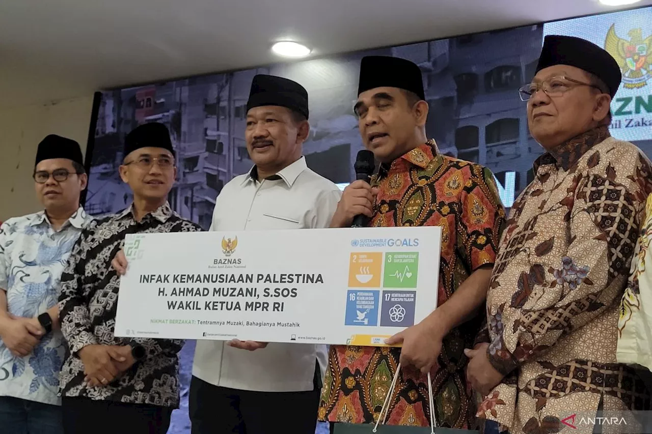 Wakil Ketua MPR RI serahkan Rp250 juta untuk Palestina melalui Baznas