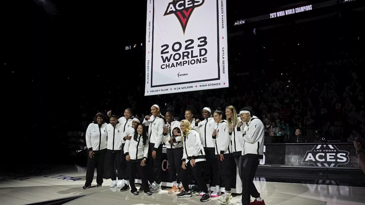 Aces honored with rings, 2nd championship banner as quest to three-peat starts versus Mercury