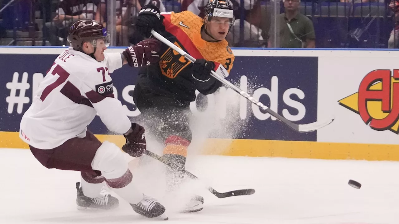 Peterka scores twice for Germany in 8-1 rout of Latvia at hockey worlds