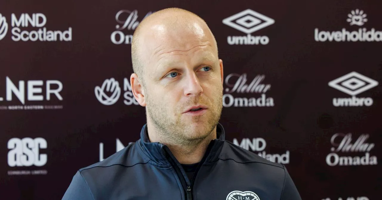 Hearts boss Steven Naismith reacts to Nick Montgomery Hibs sacking