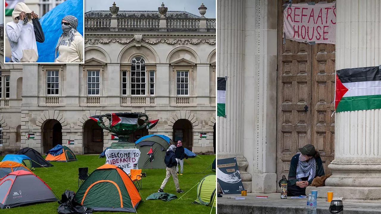 Pro-Palestine protests at Cambridge University move to lawn outside Senate House where graduation...