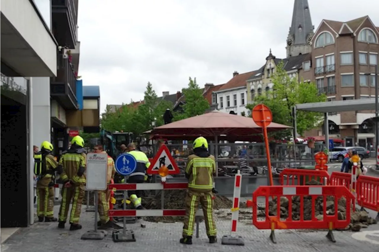 Gasleiding geraakt bij werken op Grote Markt