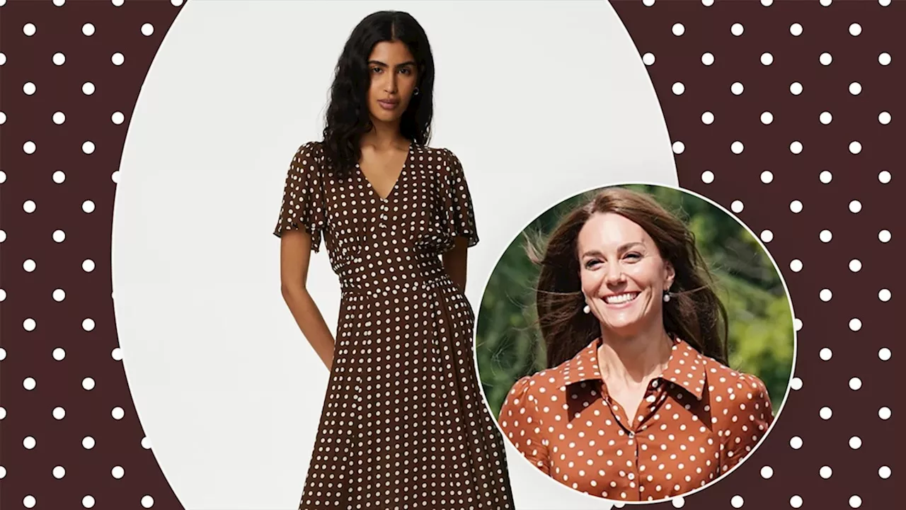 Remember Princess Kate's brown polka dot dress? M&S just dropped a chic lookalike