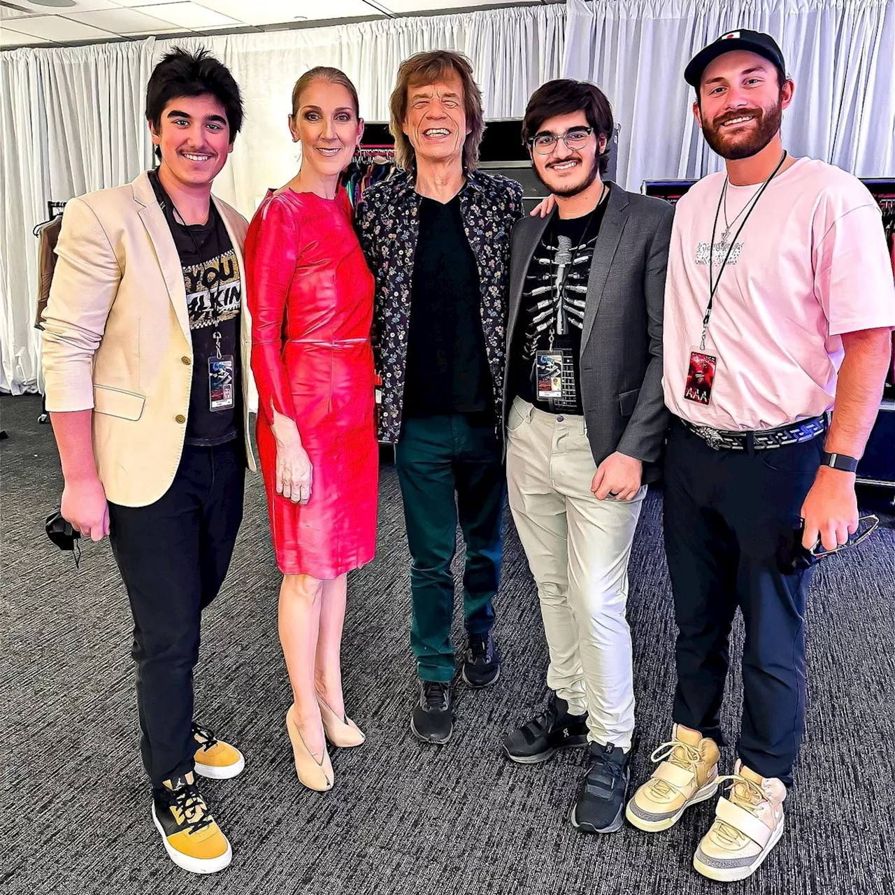 Enfrentando doença neurológica, Céline Dion tieta Mick Jagger em foto rara com os filhos