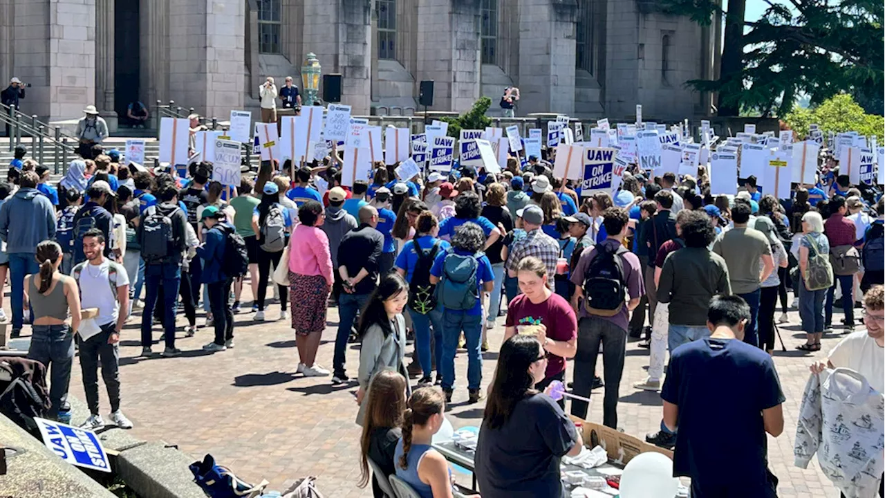 UW student employees strike for equal pay, set up city-wide picket lines