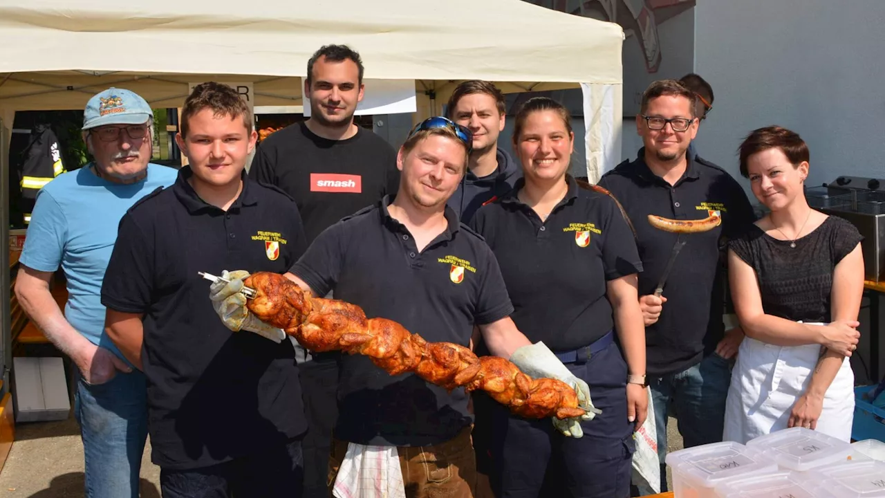 Wagramer Feuerwehrfest punktete mit Grillhenderl und „Burnmania“