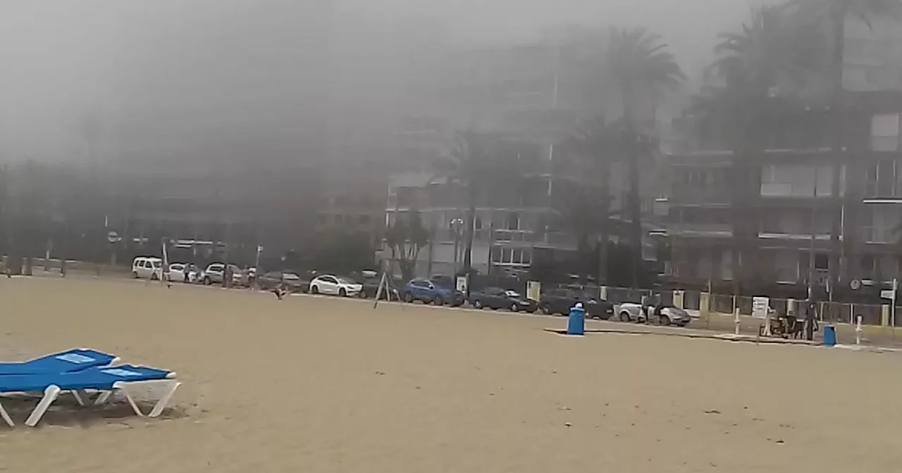 Holidaymakers gutted as Benidorm beach disappears in fog