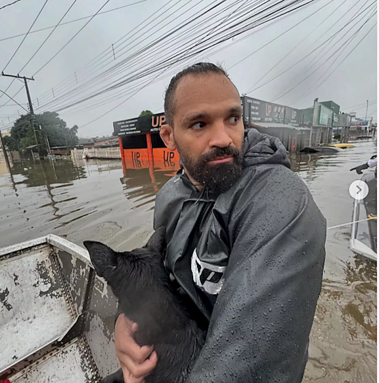 Michel Pereira Offers Assistance, Rescues Animals During Flooding in Brazil