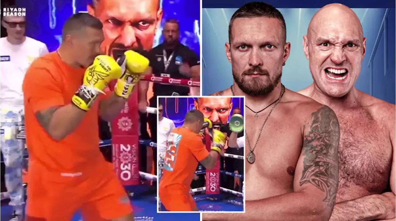 Fans shocked after spotting what Oleksandr Usyk did during open workout for Tyson Fury fight