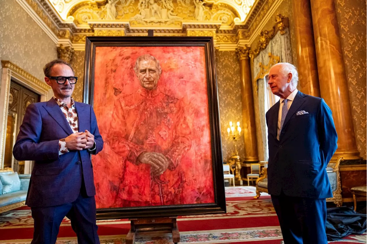 King Charles III sees red in new official portrait