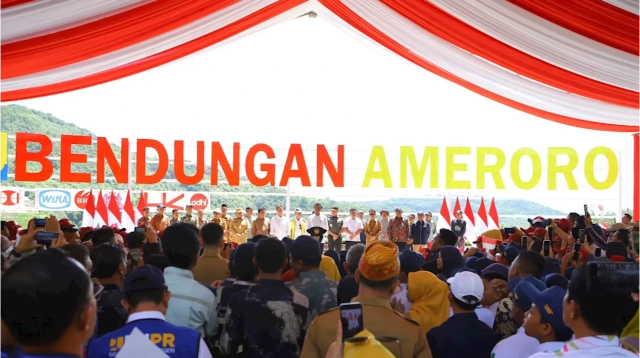 Presiden Jokowi Resmikan Bendungan Ameroro Besutan KSO Hutama Harya dan Adhi Karya