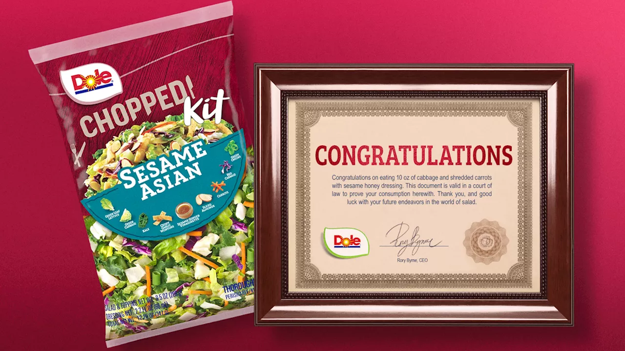 Dole Salad Kits Now Include Framed Certificate Confirming Owner Has Eaten Salad