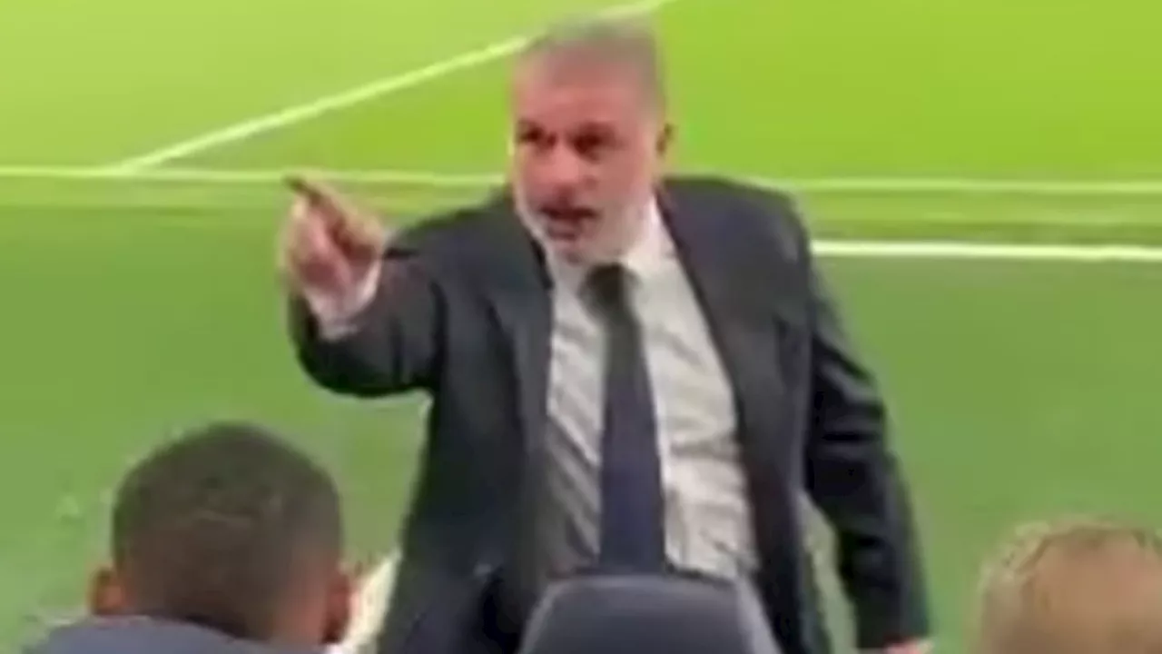 Ange Postecoglou in spectacular touchline bust-up with fan before slamming ‘fragile’ Tottenham after Man Ci...