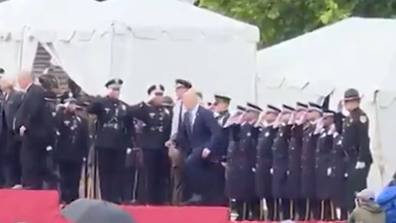 President Biden Stumbles, Quickly Recovers at Police Memorial Ceremony