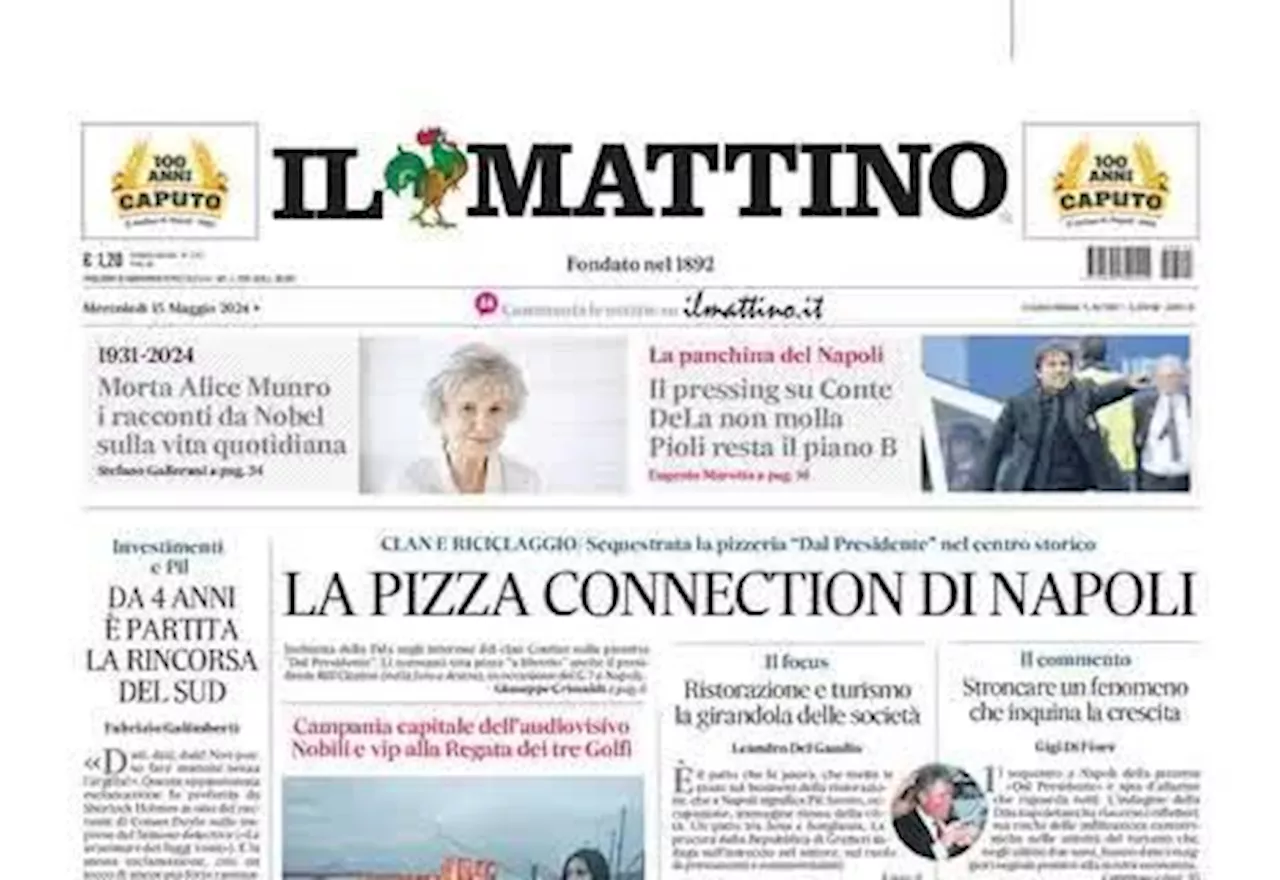 Il Mattino in prima pagina sulla panchina del Napoli: 'DeLa non molla Conte'