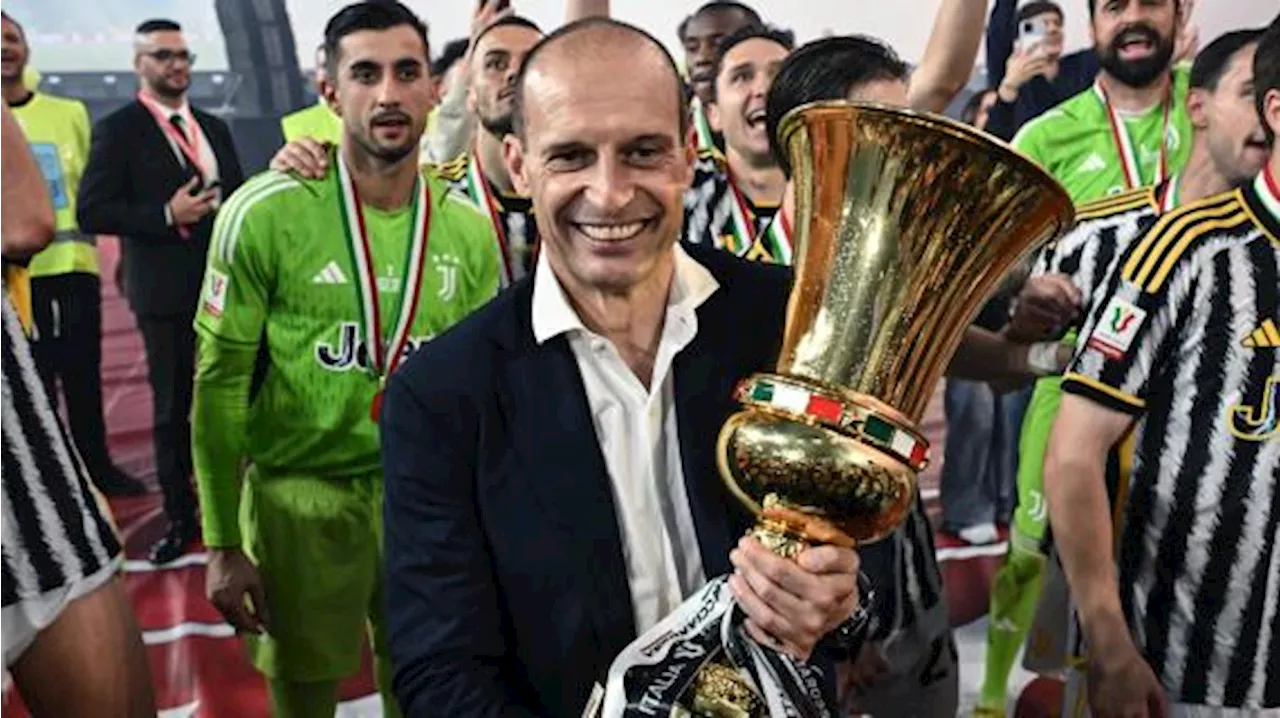 Juventus, Allegri: 'Fra 10 giorni parlerò con Giuntoli, ora godiamoci questo trofeo'