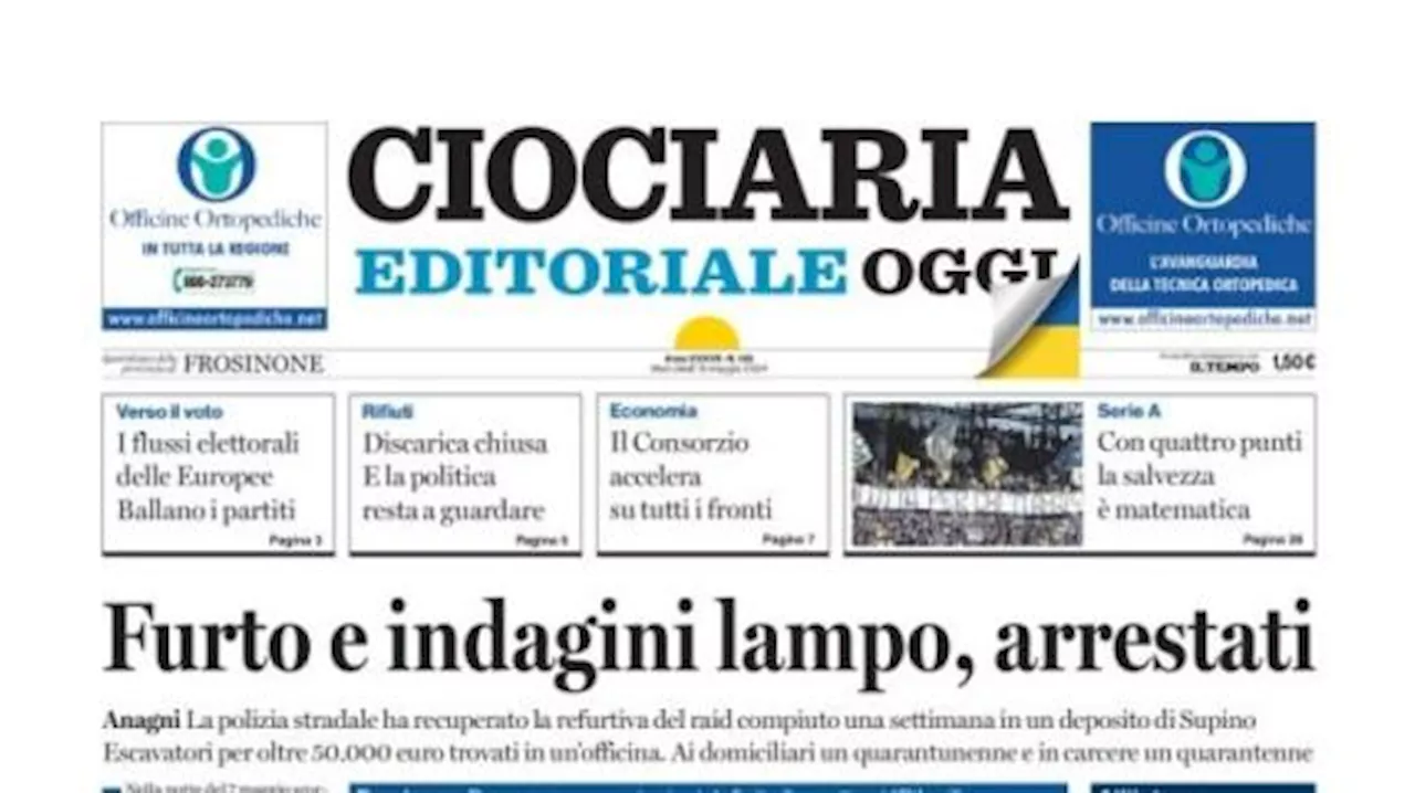 L'apertura di Ciociaria Oggi recita così: 'Con quattro punti, la salvezza è matematica'