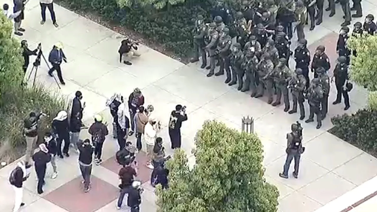 Several detained at UC Irvine as protest escalates near Pro-Palestinian encampment