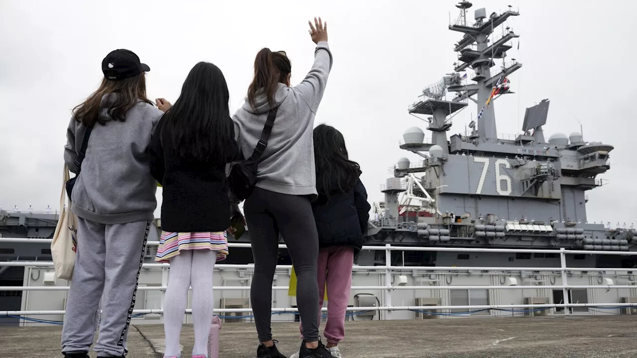 US Navy flagship carrier USS Ronald Reagan leaves its Japan home port after nearly 9 years