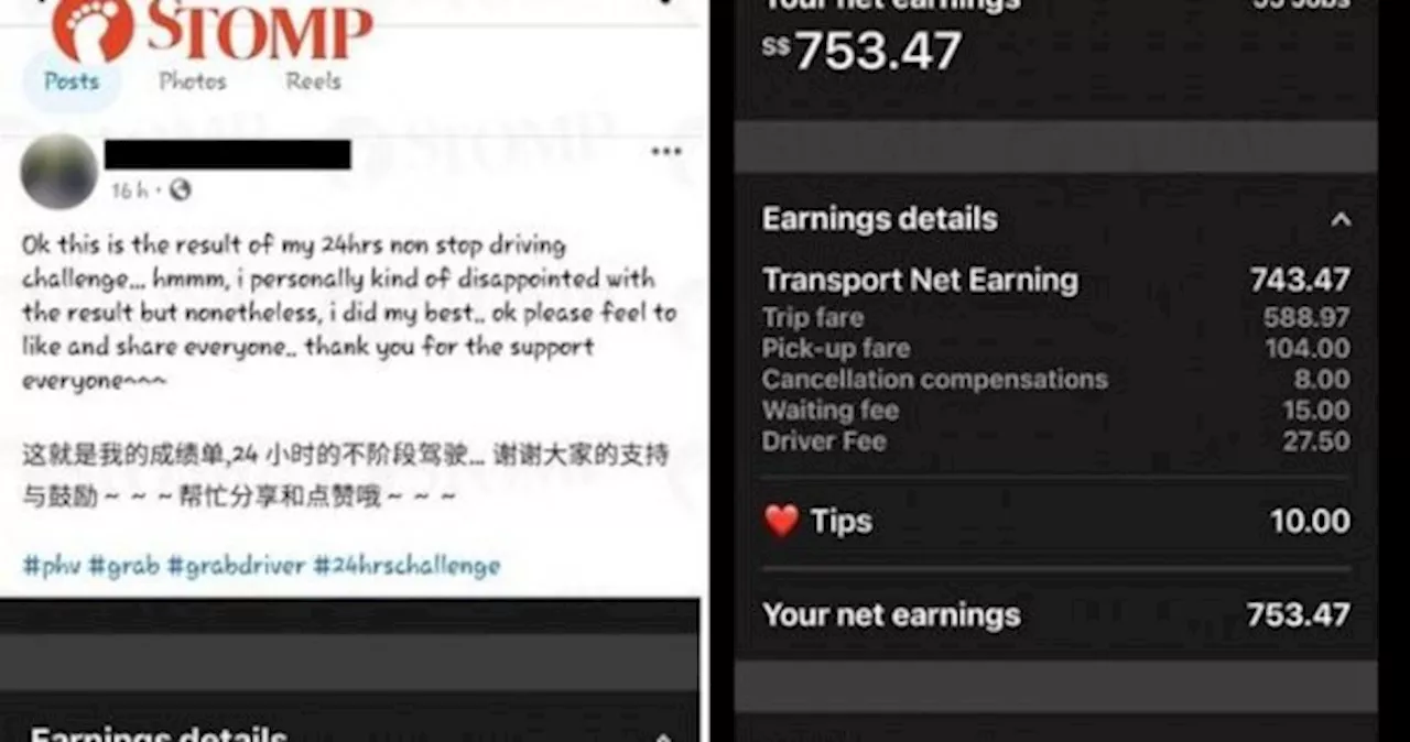 'Is it safe for passengers?' PHV driver spends 24 hours on road, earns $750, raises concern