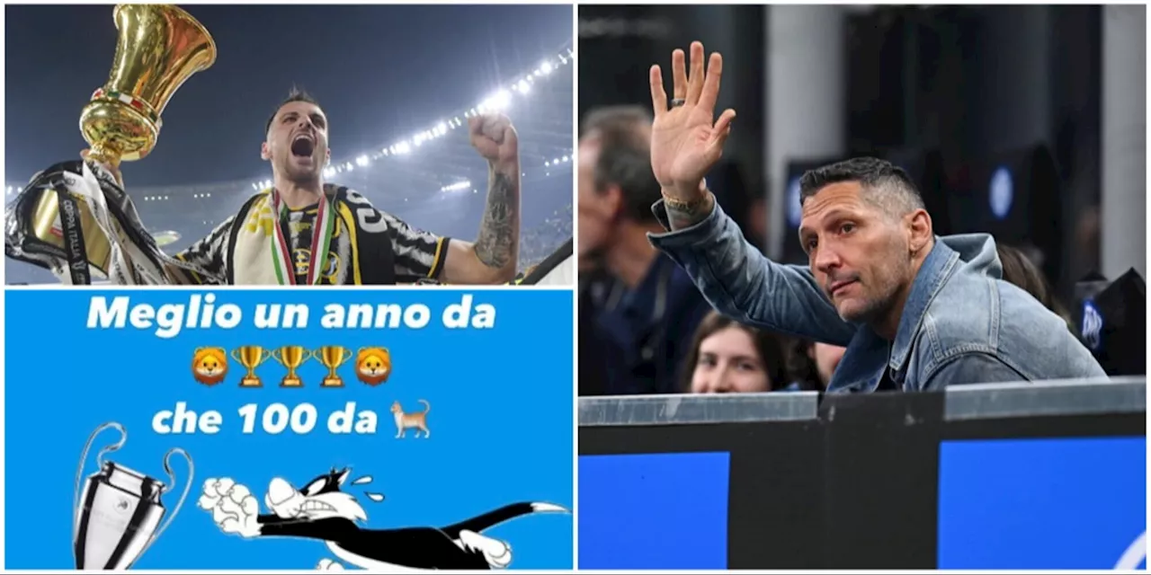 Materazzi contro Gatti: l'ex Inter in tackle dopo il trionfo della Juve in Coppa Italia