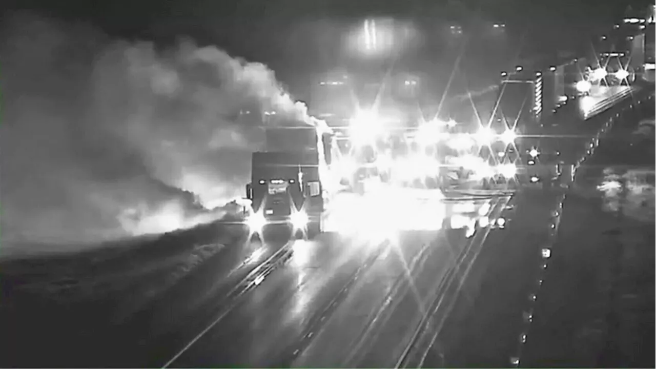 Semi trailer fire cleanup continues hours after shutting down I-15 in Utah County